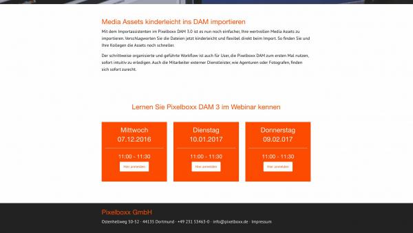 Pixelboxx DAM 3.0 Microsite